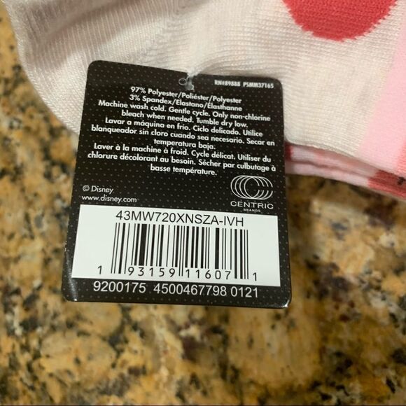 Disney Minnie Mouse Pink & White Socks 6 Pair Low Cut - Picture 7 of 8